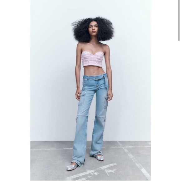 NWT! Zara Tweed Crop Top | S - Picture 2 of 9